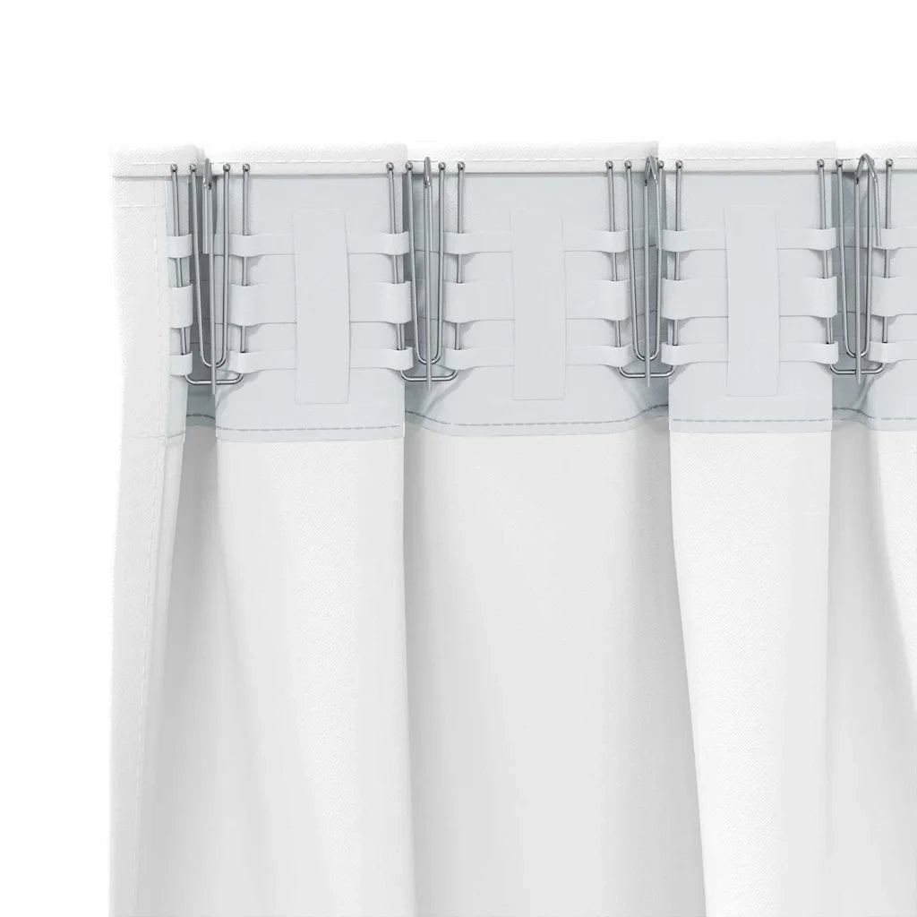 Tende Blackout con Anelli 2 pcs Bianco Puro 225 x 140 cm 4107495