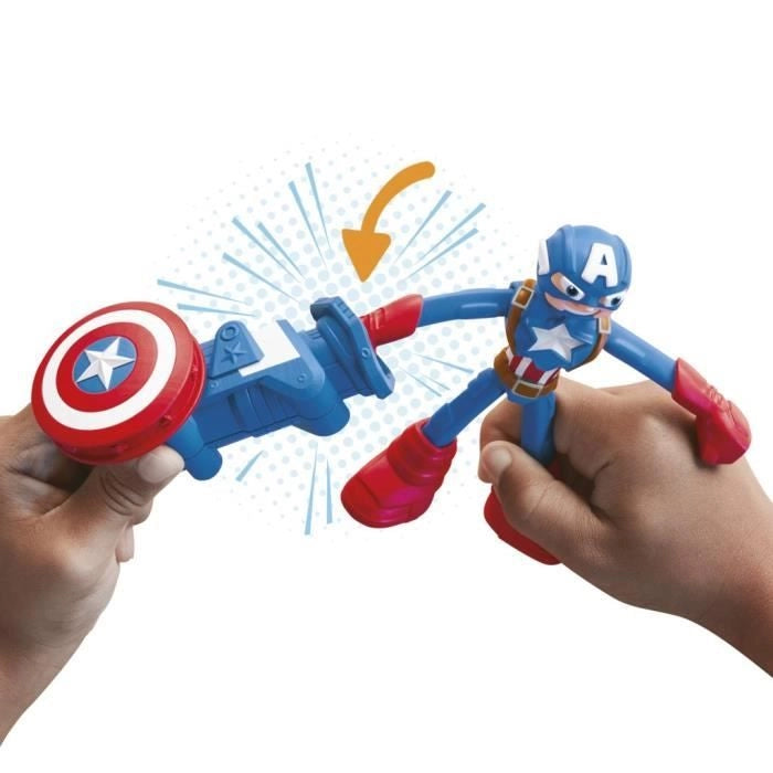 Play-Doh Captain America, set Stamper Shield con personaggio flessibile, accessori e pasta da modellare, dai 4 anni, Marvel