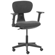 Sedia da ufficio in tessuto nero con schienale e braccioli regolabili, design moderno, per l'ufficio domestico
