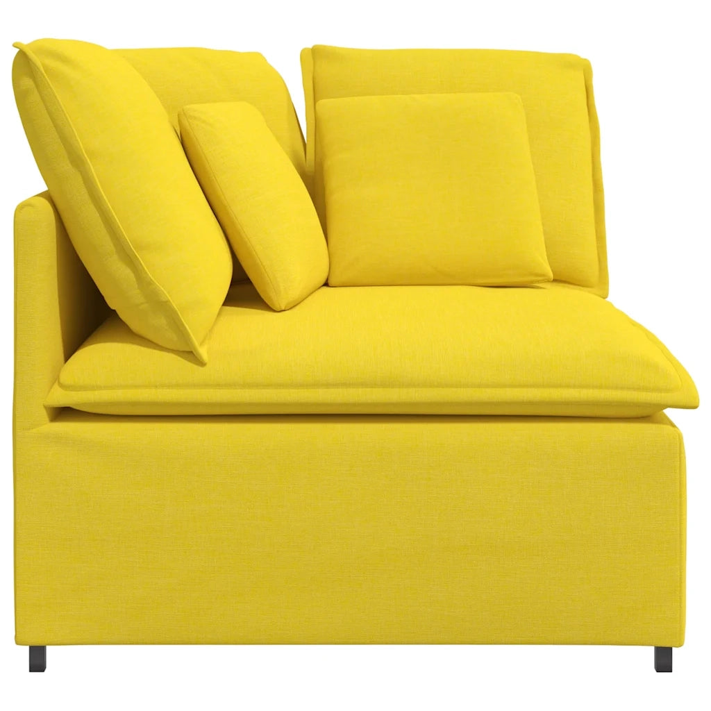 Modulo Angolare Divano Modulare con Cuscini Giallo Chiaro 100cm