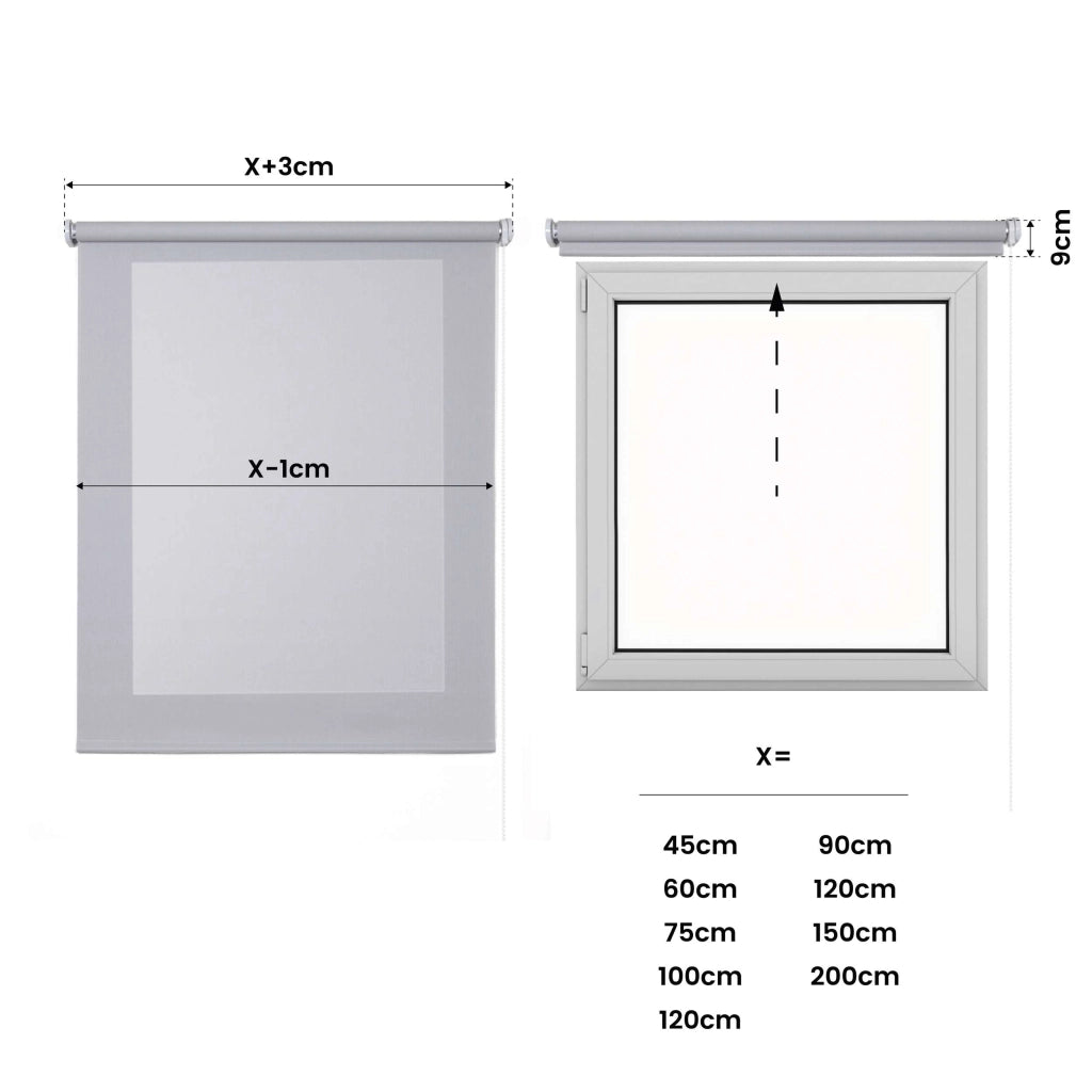 Tenda a Rullo Screen resistente e isolamento termico Grigio 105x250 cm