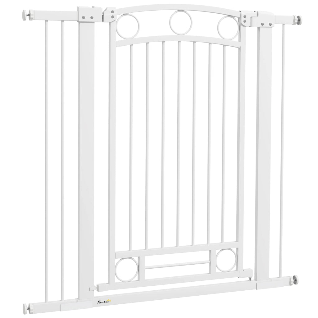 Porta per Cani Regolabile 76-104 cm con 2 Estensioni ¨C Zephmum ¨C Bianco