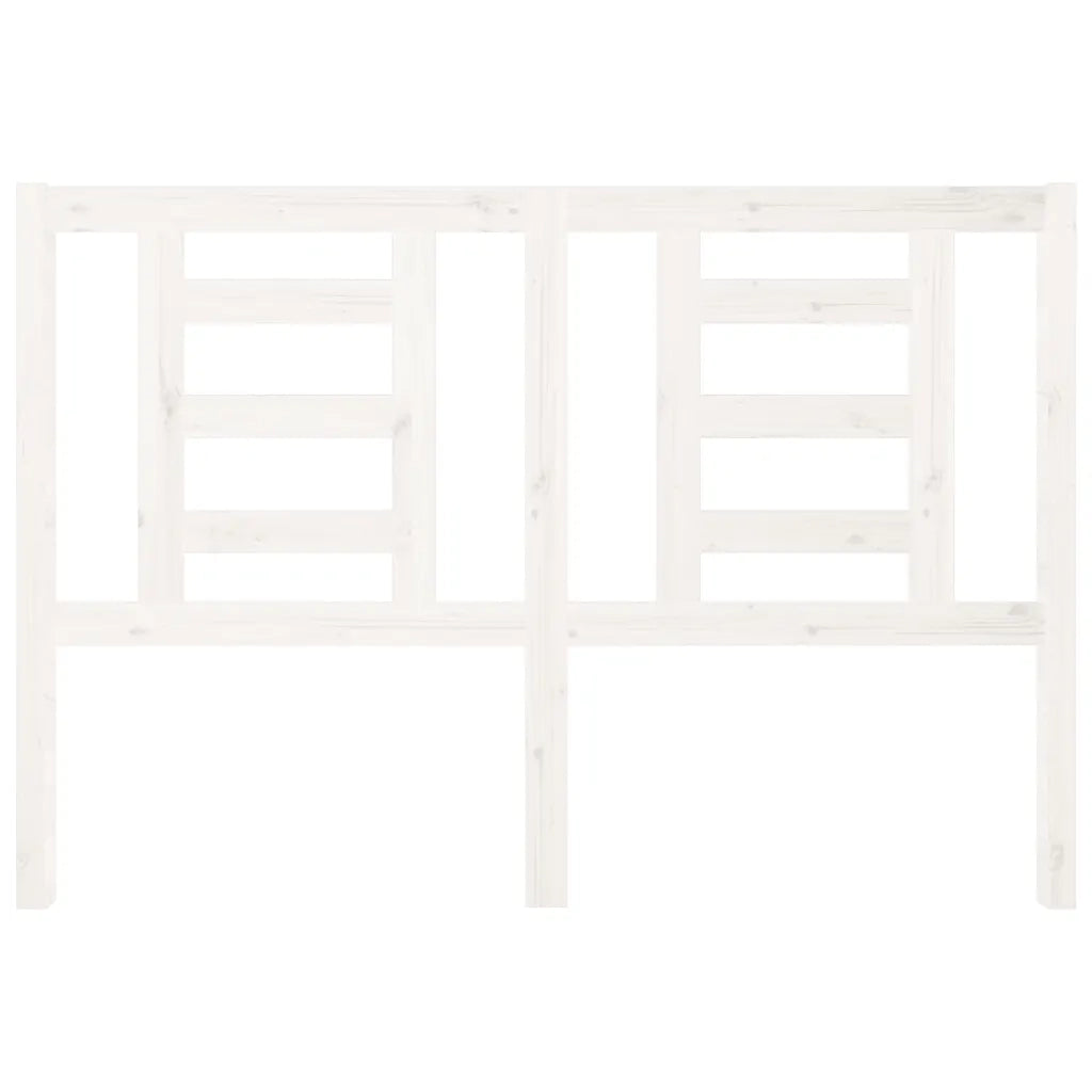 Testiera per Letto Bianca 126x4x100cm in Legno Massello di Pino 818811