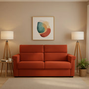 Tenna, Divano Letto 2 Posti Sfoderabile Made in Italy, 185x95 cm Arancione