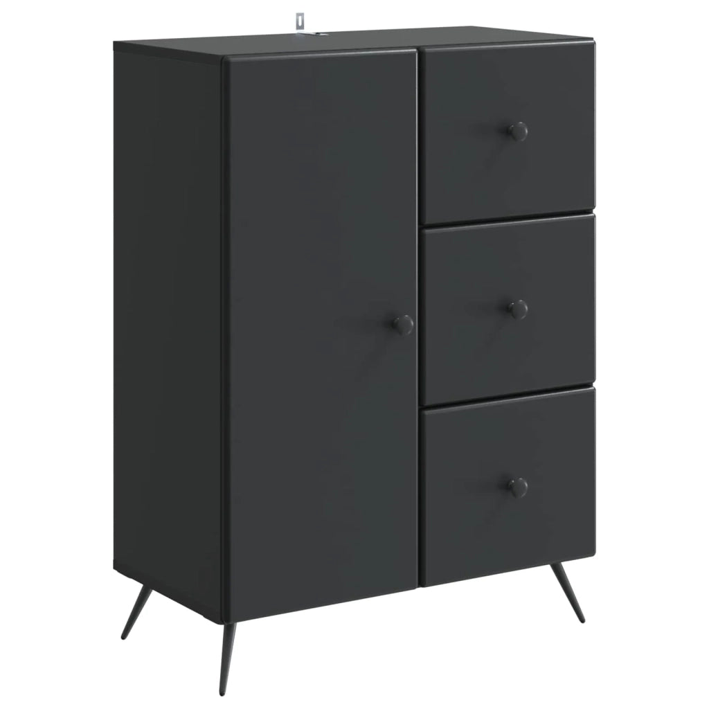 Credenza | Madia | Buffet da pranzo | Armadio da pranzo Nero 66 x 34,5 x 90 cm Legno ingegnerizzato