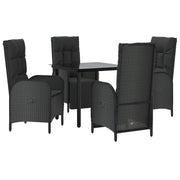 Set da pranzo da giardino in vimini di resina nera da 5 pezzi e cuscini 02_0014882
