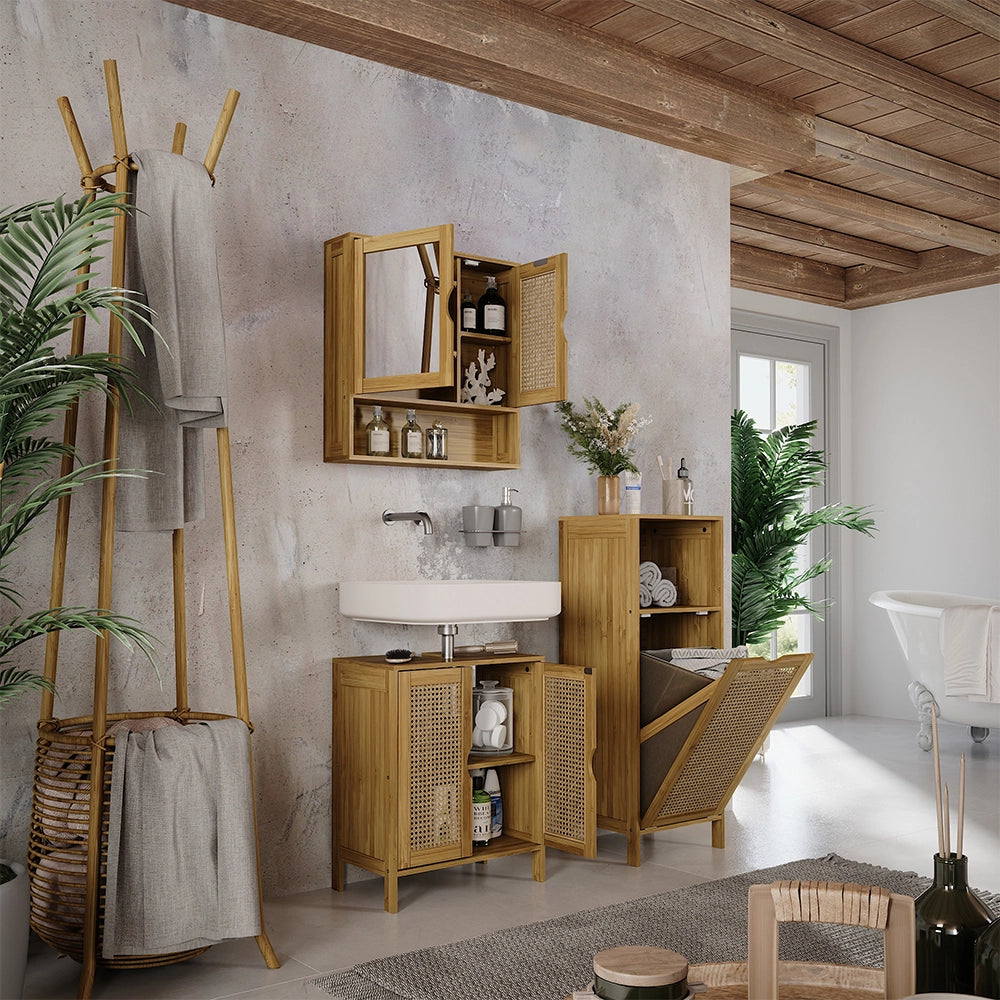 Vicco Set di mobili da bagno Bambù 3 parti