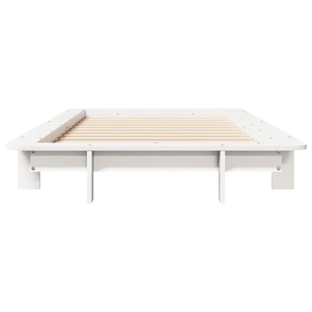 Letto senza Materasso Bianco 75x190 in Legno Massello di Pino