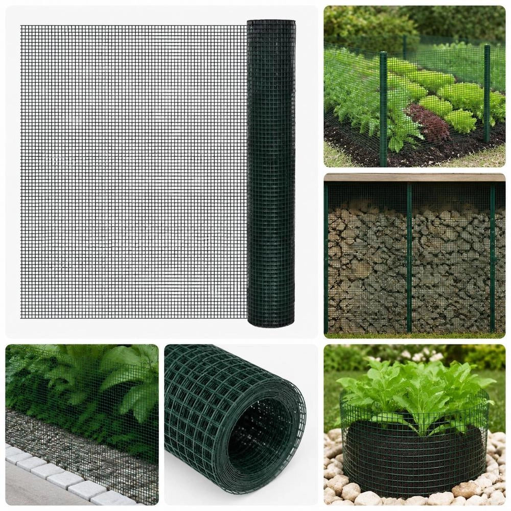 Wire Fence For Chickens, Galvanized Steel, 1x25 M, Green