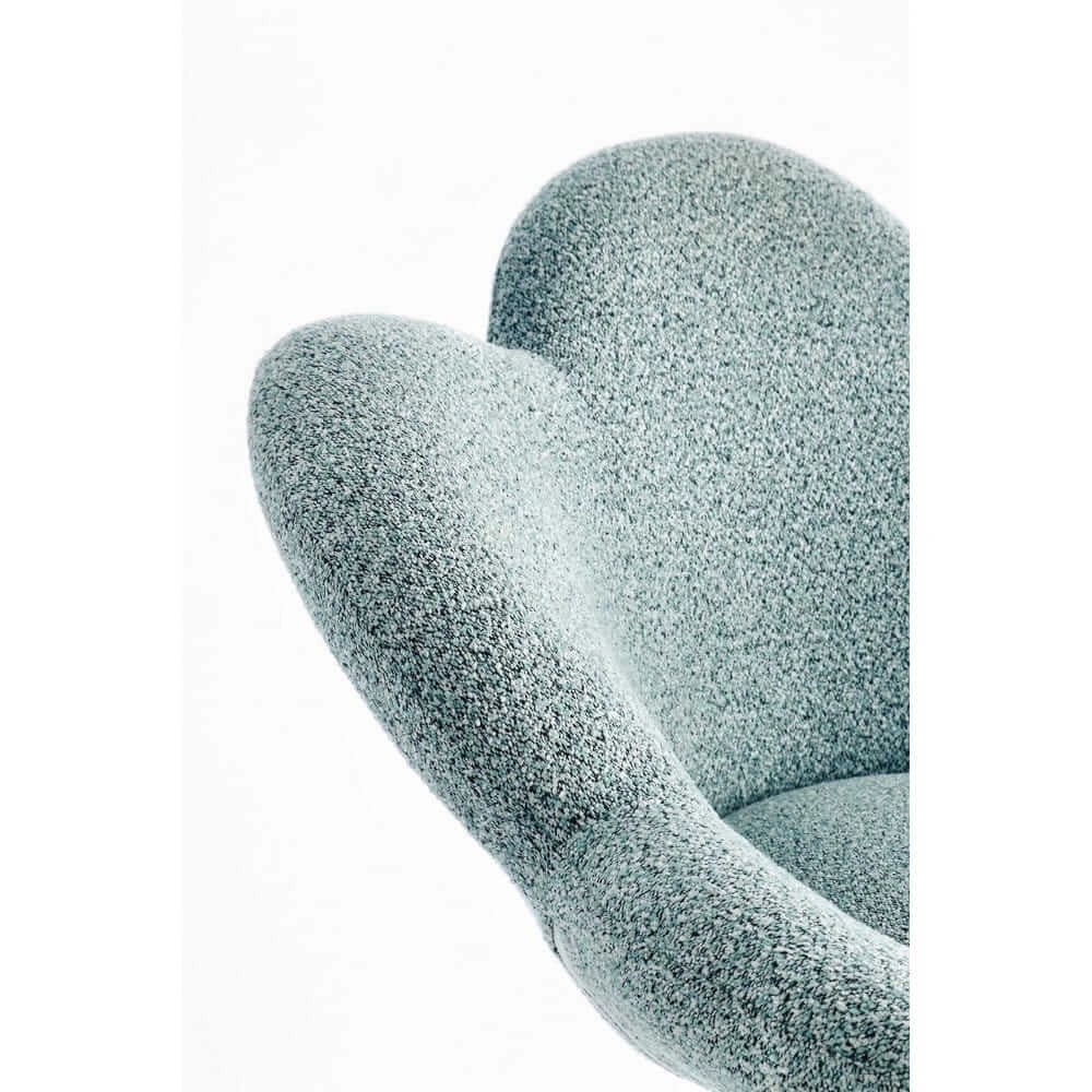 Set di 2 Poltroncine Girevoli Regolabili in Tessuto Bouclé con Base Cromata - BLOOM