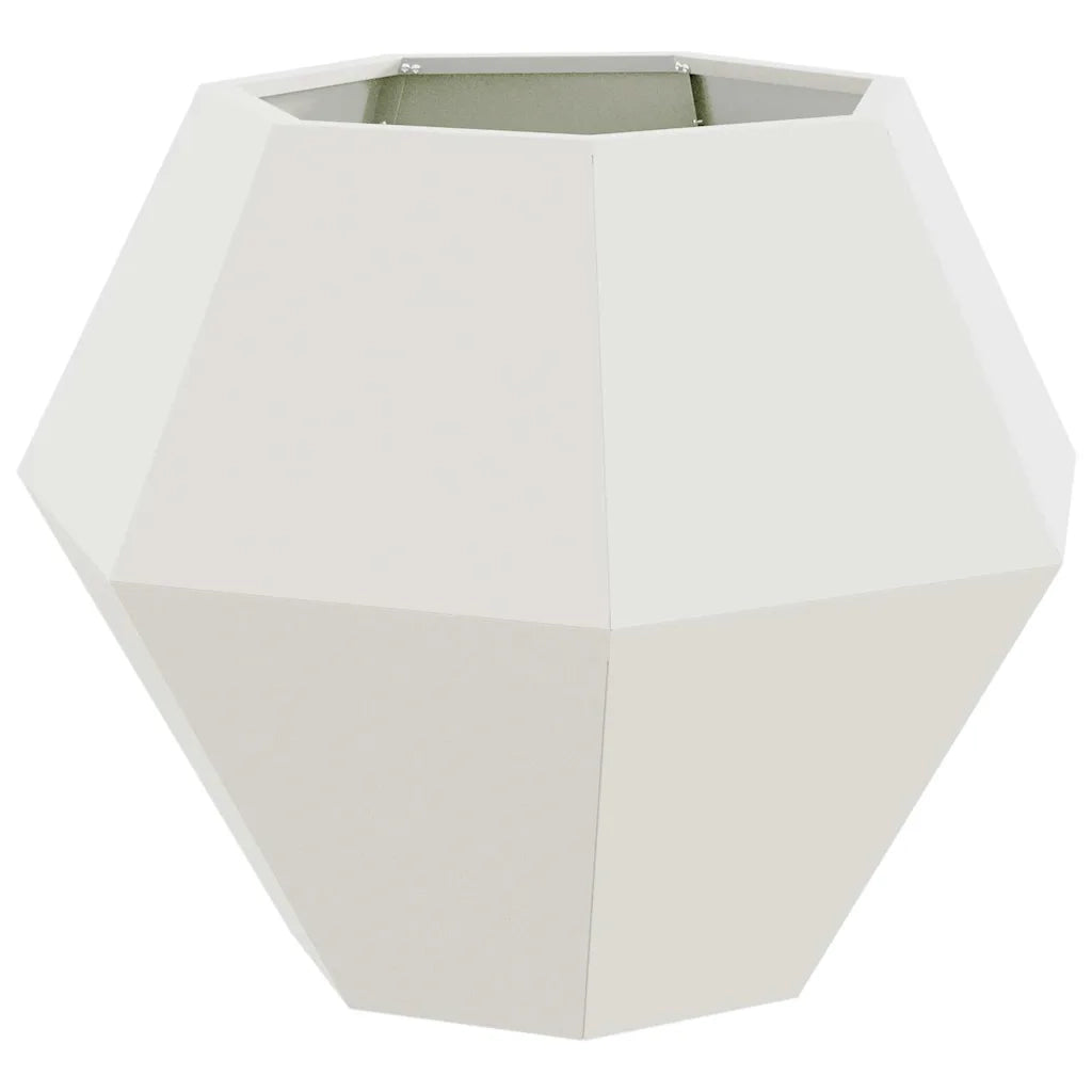 Fioriera 2 pcs Bianco 75 x 75 x 60 cm Acciaio