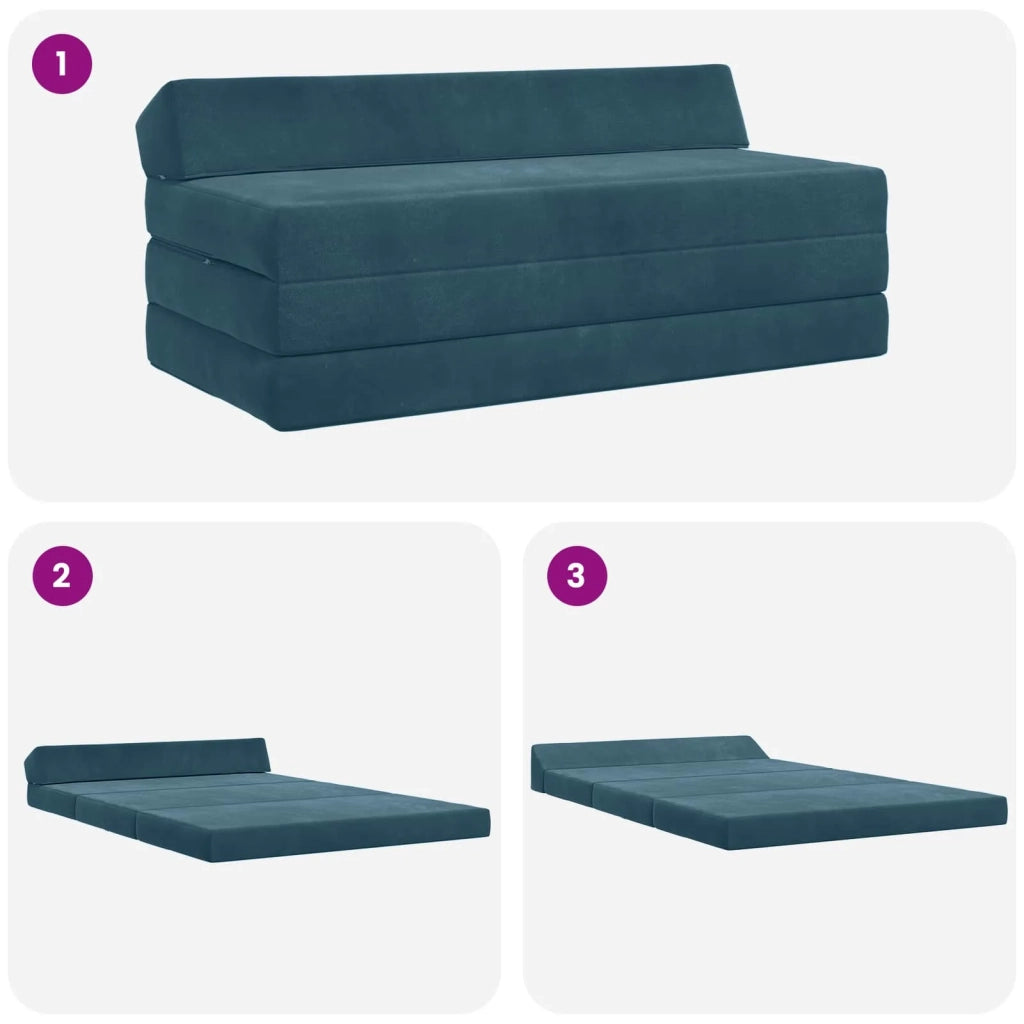 Divano Letto Pieghevole Blu 120 x 60 x 49 cm Tessuto