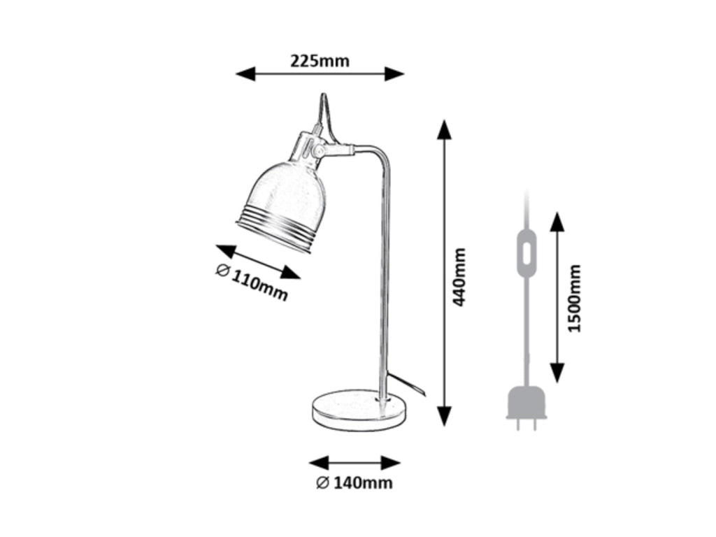 Lampada da scrivania industrial beige E14 Flint 2241 Rabalux