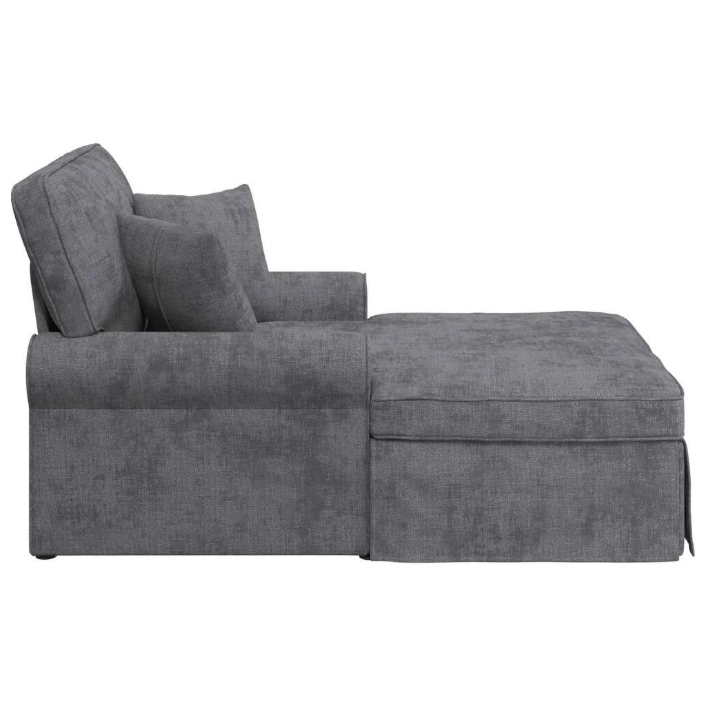 Chaise Longe con Gonna Grigio Scuro 157 x 91 x 91 cm ARES 42022958