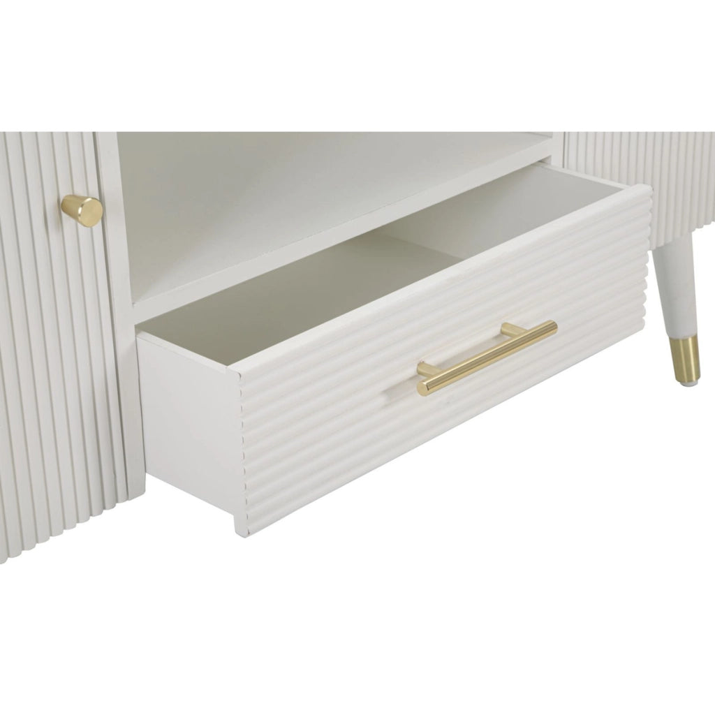 Mobile Porta TV VKH228, Bianco, Legno, 117x40x60 cm