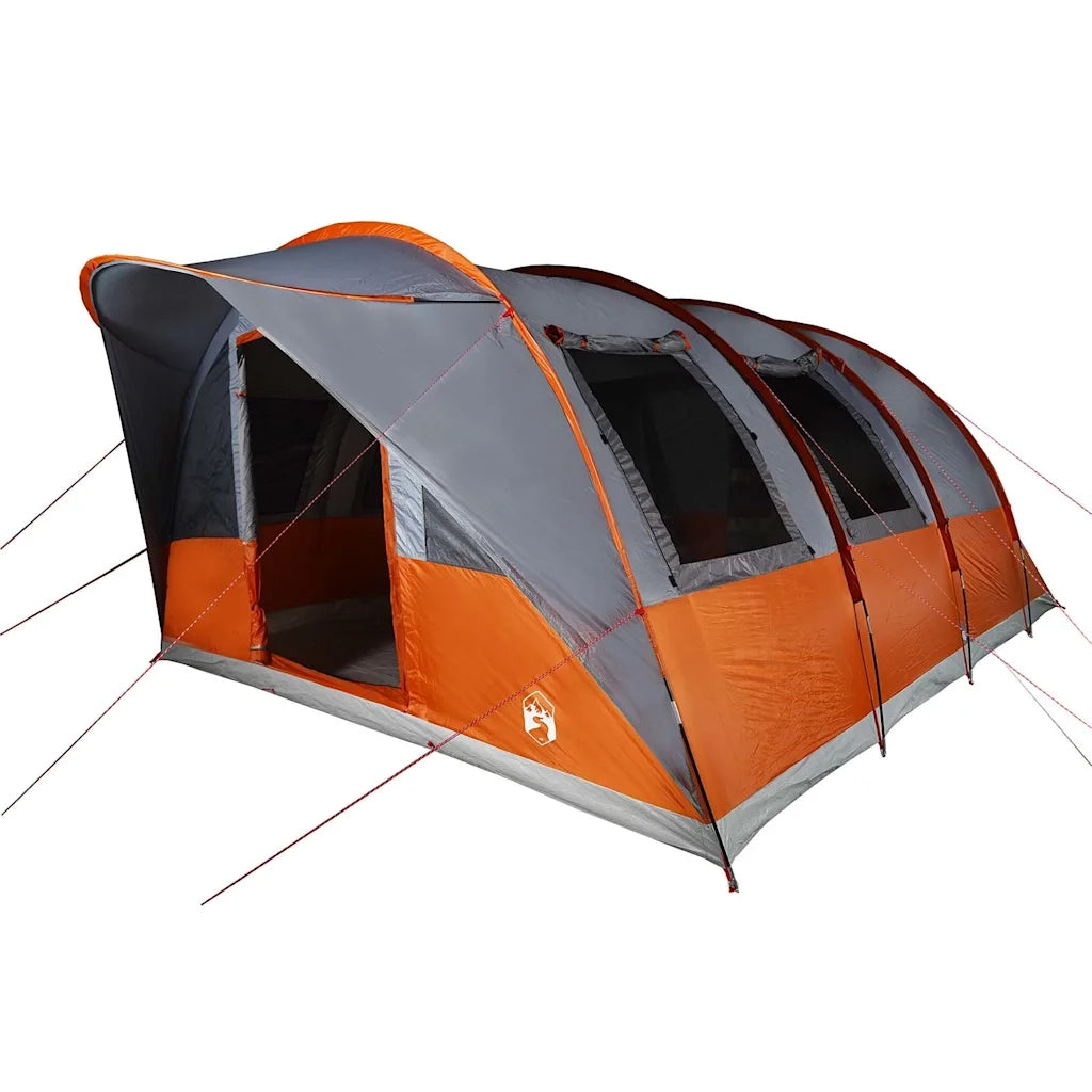 Tenda Familiare a Tunnel 7Persone Grigia Arancione Impermeabile 94627