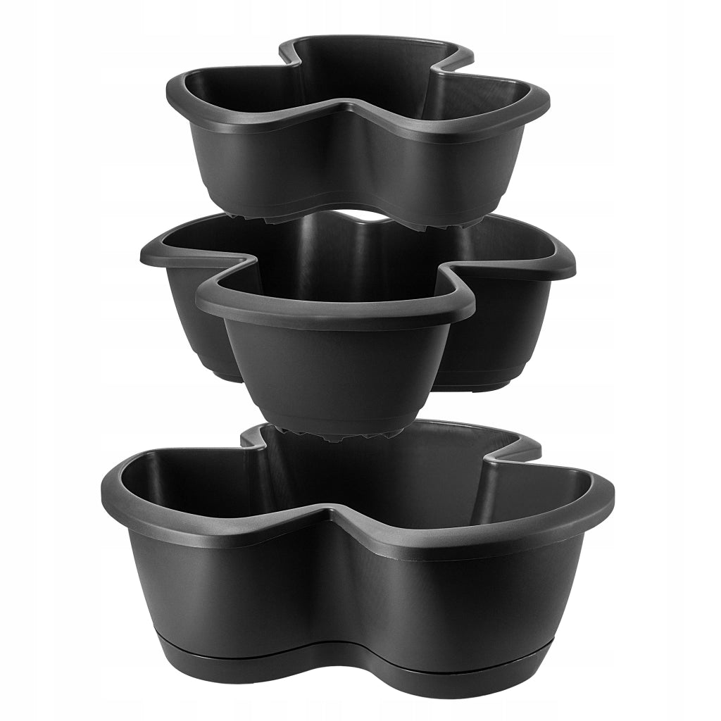 Vaso da fiori KADAX, vaso per fiori, coperchio in plastica, tripla cascata, supporto per fiori 3 in 1
