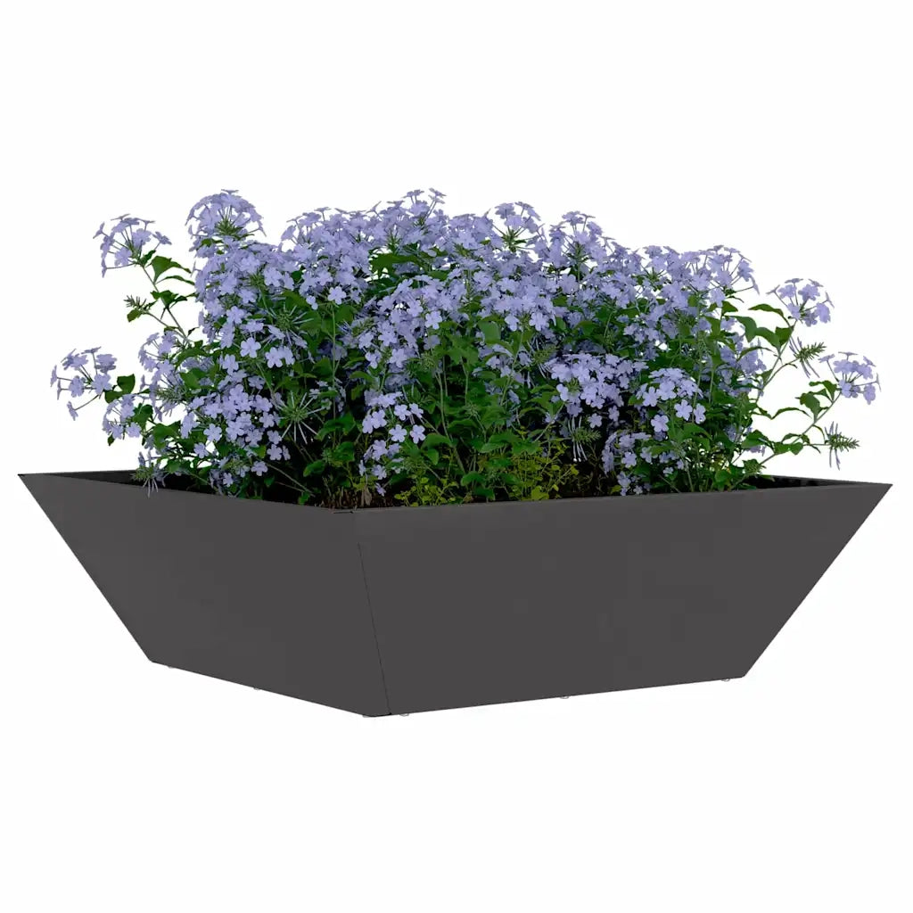 Vaso da giardino Nero 50 x 50 x 15 cm Acciaio laminato a freddo 873824