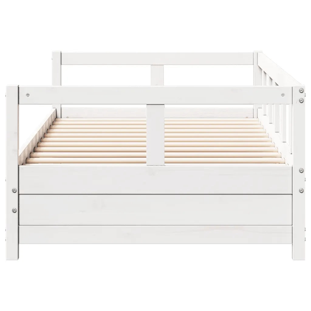 Dormeuse senza Materasso Bianca 90x200 cm Legno Massello Pino