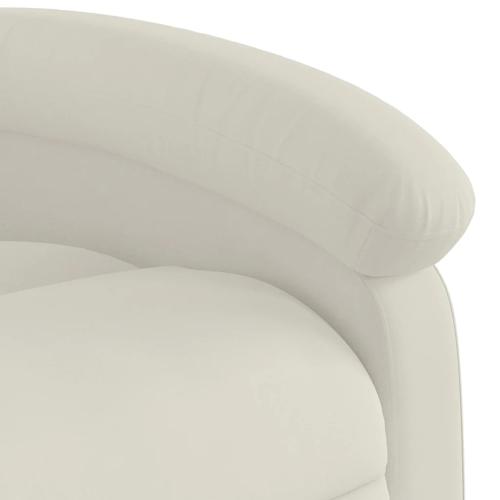 Poltrona Massaggiante Reclinabile Crema in Velluto 371817