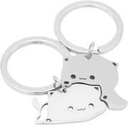 Set di 2 portachiavi in forma di gatto amichevole