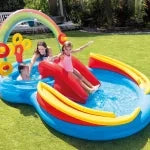 PISCINA GONFIABILE OVALE GIOCO ACQUA SCIVOLO  +2 ANNI  cm.297x193x135h.  peso kg.7,80 (57453)    INTEX