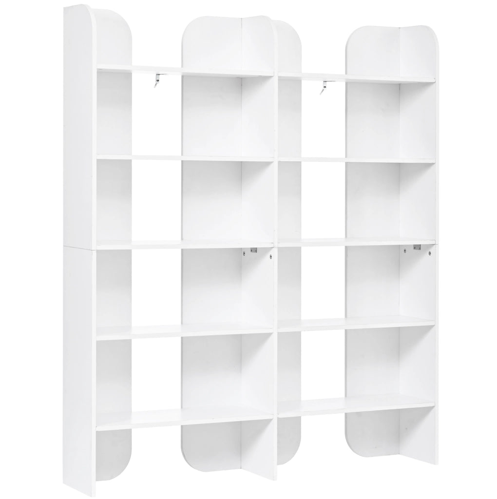 Libreria 135x25x160 cm bianca in pannelli di particelle, 5 ripiani aperti