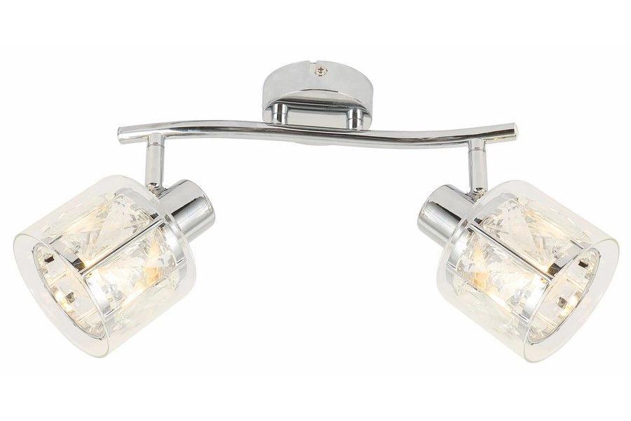 Plafoniera Elmo glamour cromata 2 luci E14 Reality