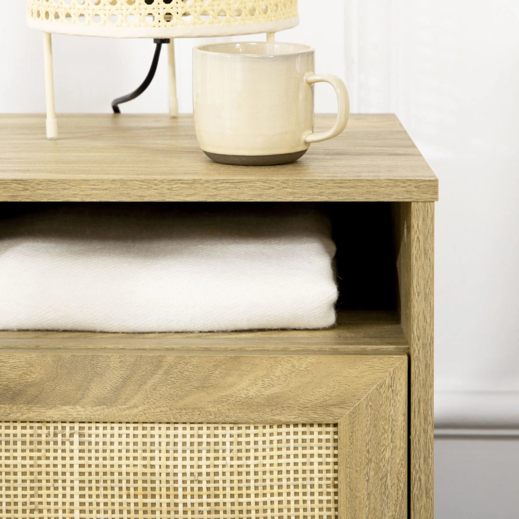 Comodino con Porta in Griglia ¨C Xylo ¨C Legno Naturale 39x35x60 cm