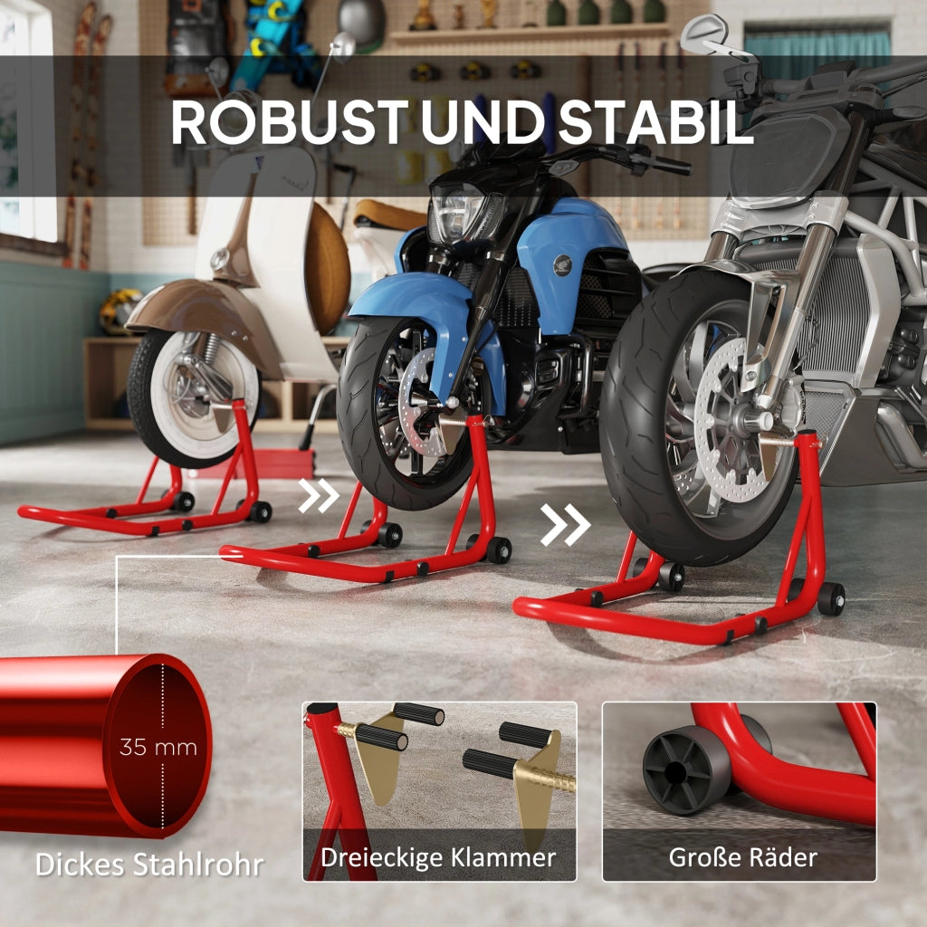 Cavalletto Motocicletta Anteriore ¨C zephmum ¨C Rosso Acciaio 544kg
