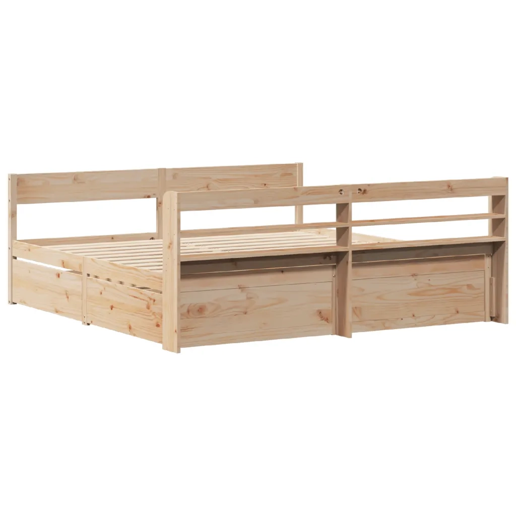 Letto senza Materasso 200x200 cm in Legno Massello di Pino 3307110