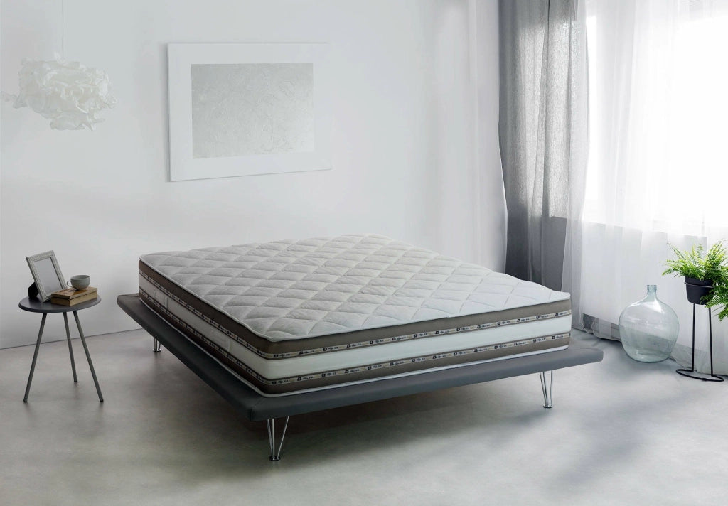 Amos, Materasso Matrimoniale Sfoderabile Made in Italy, 190x160x27h cm Bianco