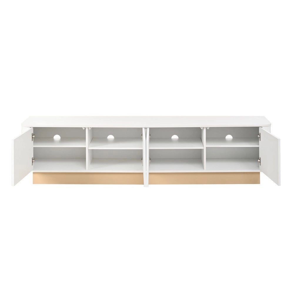 Mobile TV 200 cm ¨C Xylo ¨C Legno MDF, 4 Ante, Soggiorno, Bianco