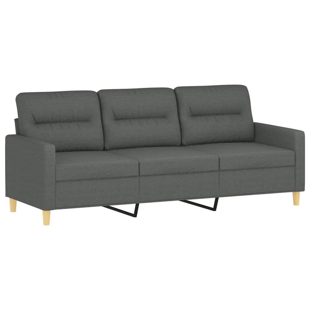 Set di Divani 2 pz con Cuscini Grigio Scuro in Tessuto 3201601