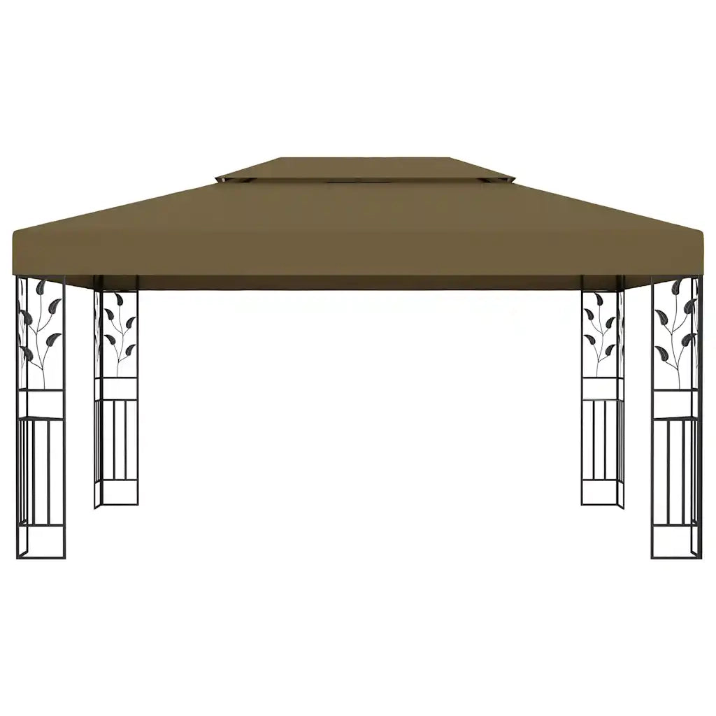 Gazebo con Tetto Doppio e Luci LED 3x4 m Grigio Talpa 3070313