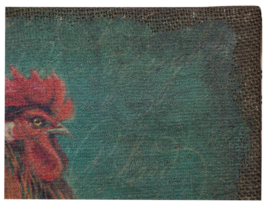 Biscottini Stampa 'GALLO' su tela in juta grezza anticata dimensioni L40xPR1,9xH40