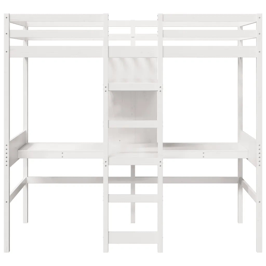 Giroletto Soppalco senza Materasso Bianco 75x190cm Legno Pino