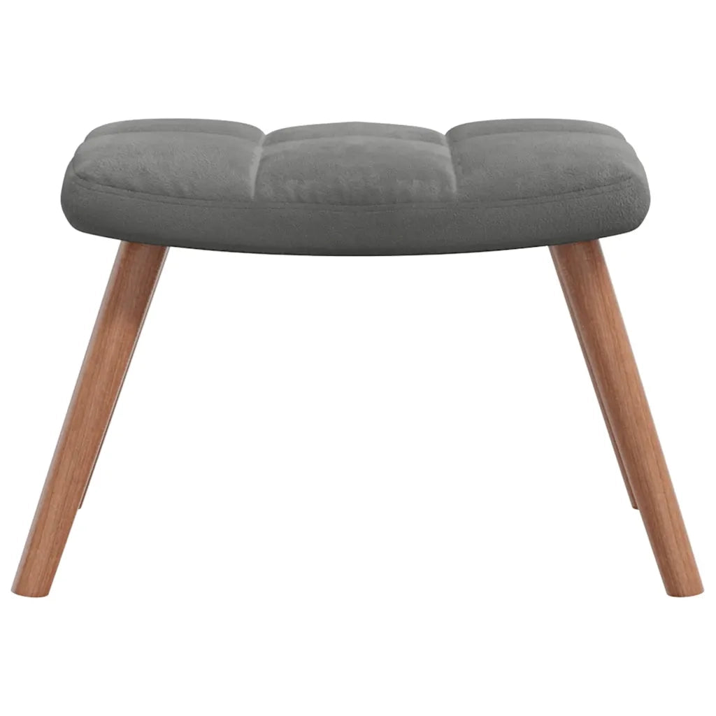 Poltrona Relax con Poggiapiedi Grigio Scuro in Velluto cod mxl 12905
