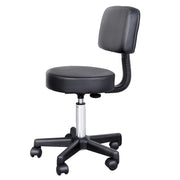 Sgabello con Schienale Girevole ¨C Minimal ¨C Nero Finta Pelle Altezza Regolabile