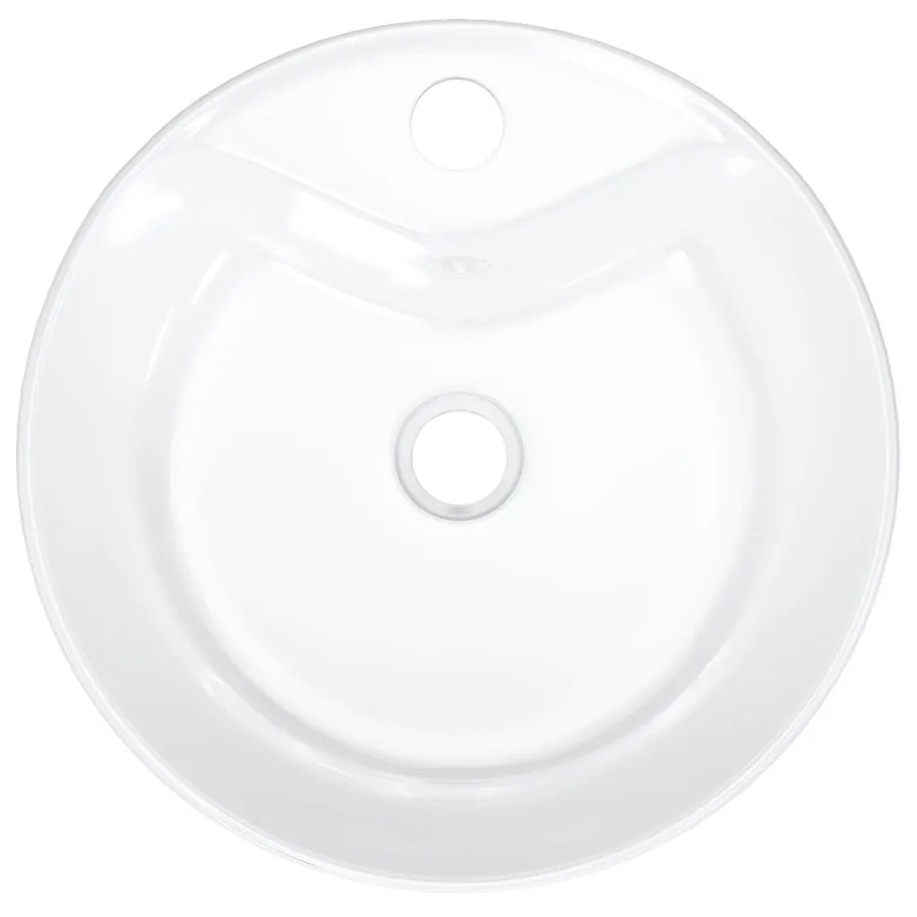 Lavandino-Lavabo-Lavello Bianco 40x14,5 cm in Ceramica Rotondo