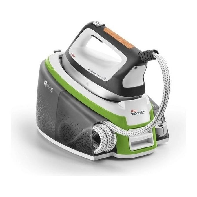 Polti Vaporella Instant VI50.20 - Ferro da stiro con caldaia, serbatoio 2 L, pressione 8 bar, potenza 2400 W, funzioni: 4 programmi + ECO + anticalcare automatico + riscaldamento rapido (1 min), piastra alluminio, colore Bianco-verde
