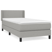 Letto singolo | Letto per adulti | Giroletto a Molle con Materasso Grigio Chiaro 90x190 cm Tessuto