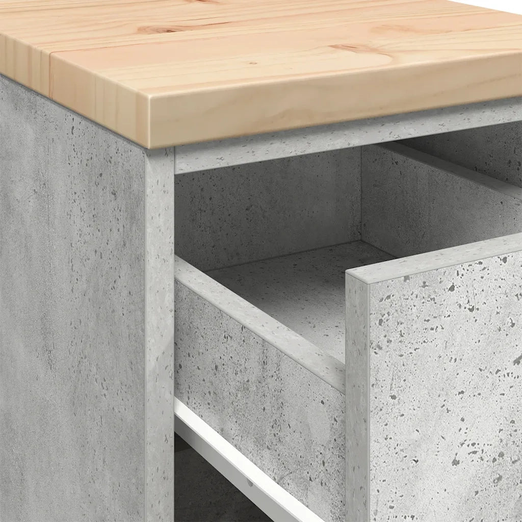 Armadio da garage grigio cemento 30 x 51 x 85 cm robusto e resistente legno di pino 02_0051380