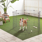 Ospedale per cani, recinzione metallica pieghevole, cancello singolo, porta, nero, 152 x 152 x 107 cm