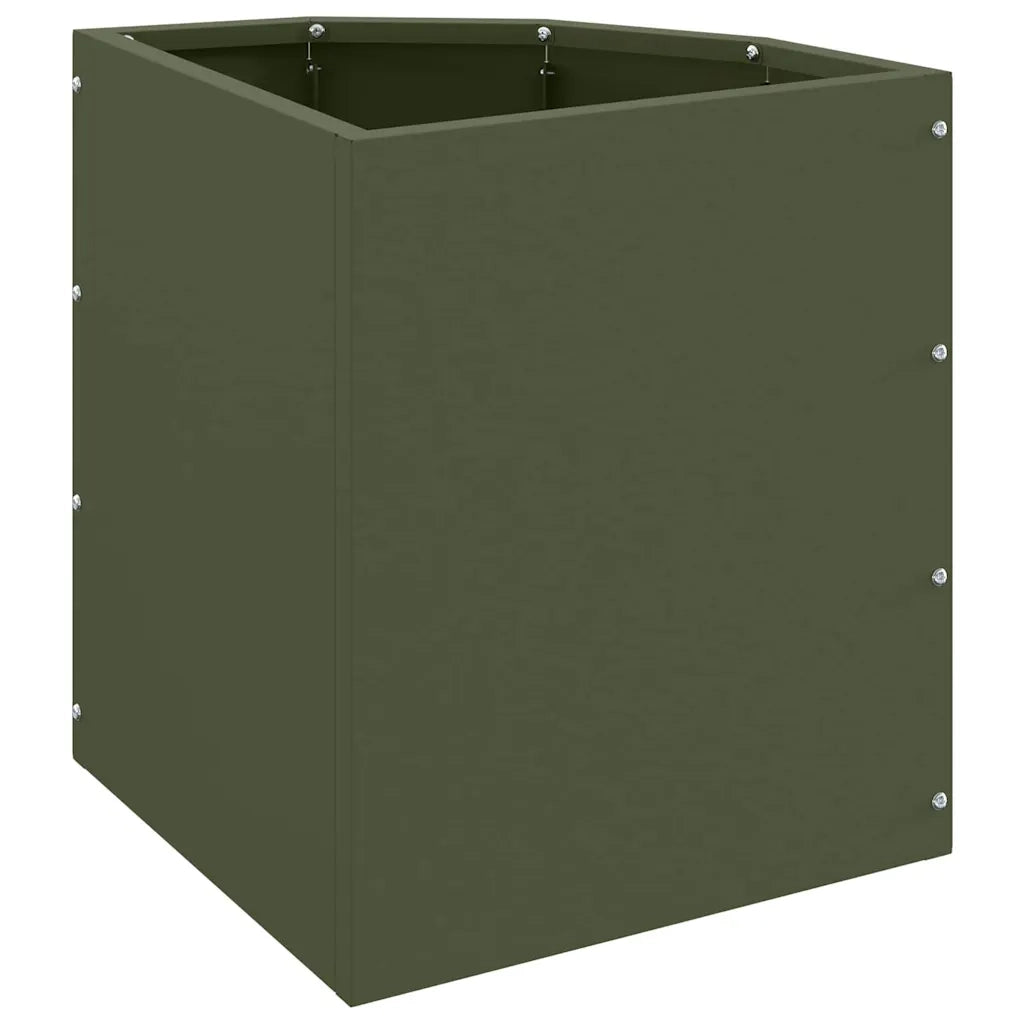 Vaso d'angolo-Fioriera-Contenitore per Piante Oliver verde 30 x 30 x 35 cm Acciaio