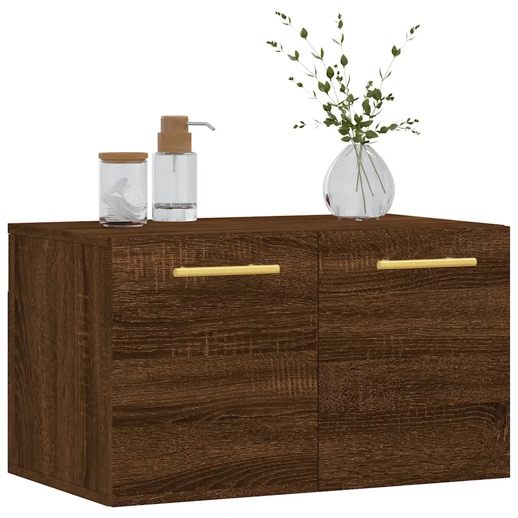 Armadietto a Muro | Mobile a Parete Rovere Marrone 60x36,5x35 cm Legno Multistrato