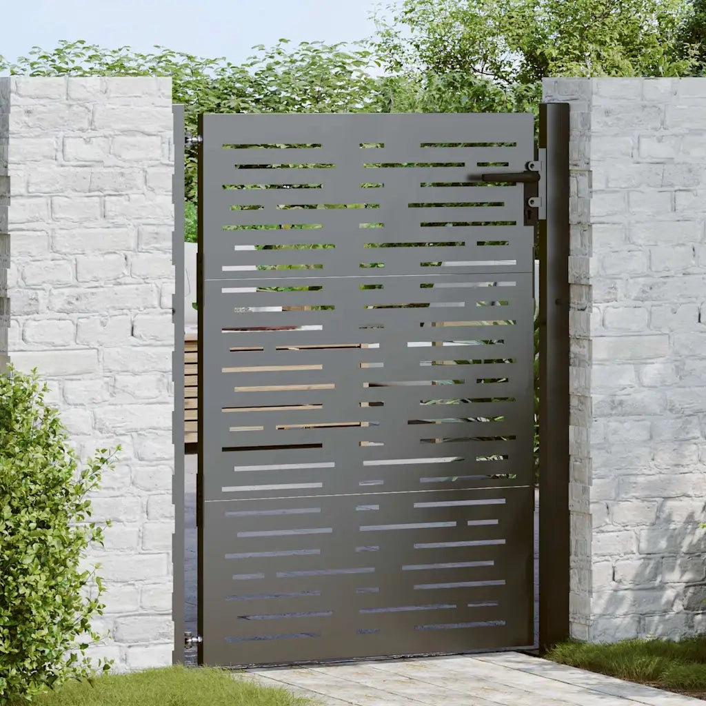Cancello da giardino con blocco Nero 110 x 130 cm CFW2930690