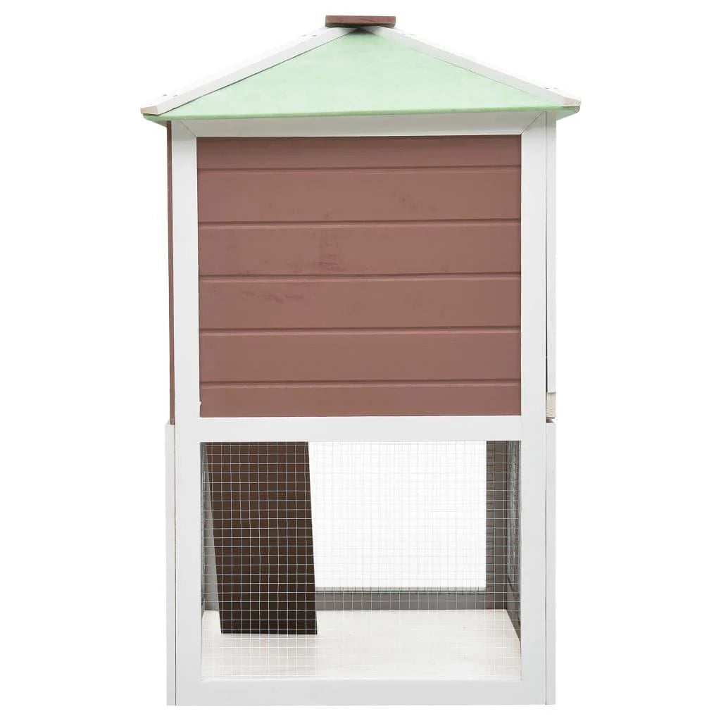 Gabbia doppia 130 x 68 x 105 cm per animali in legno marrone 02_0000573