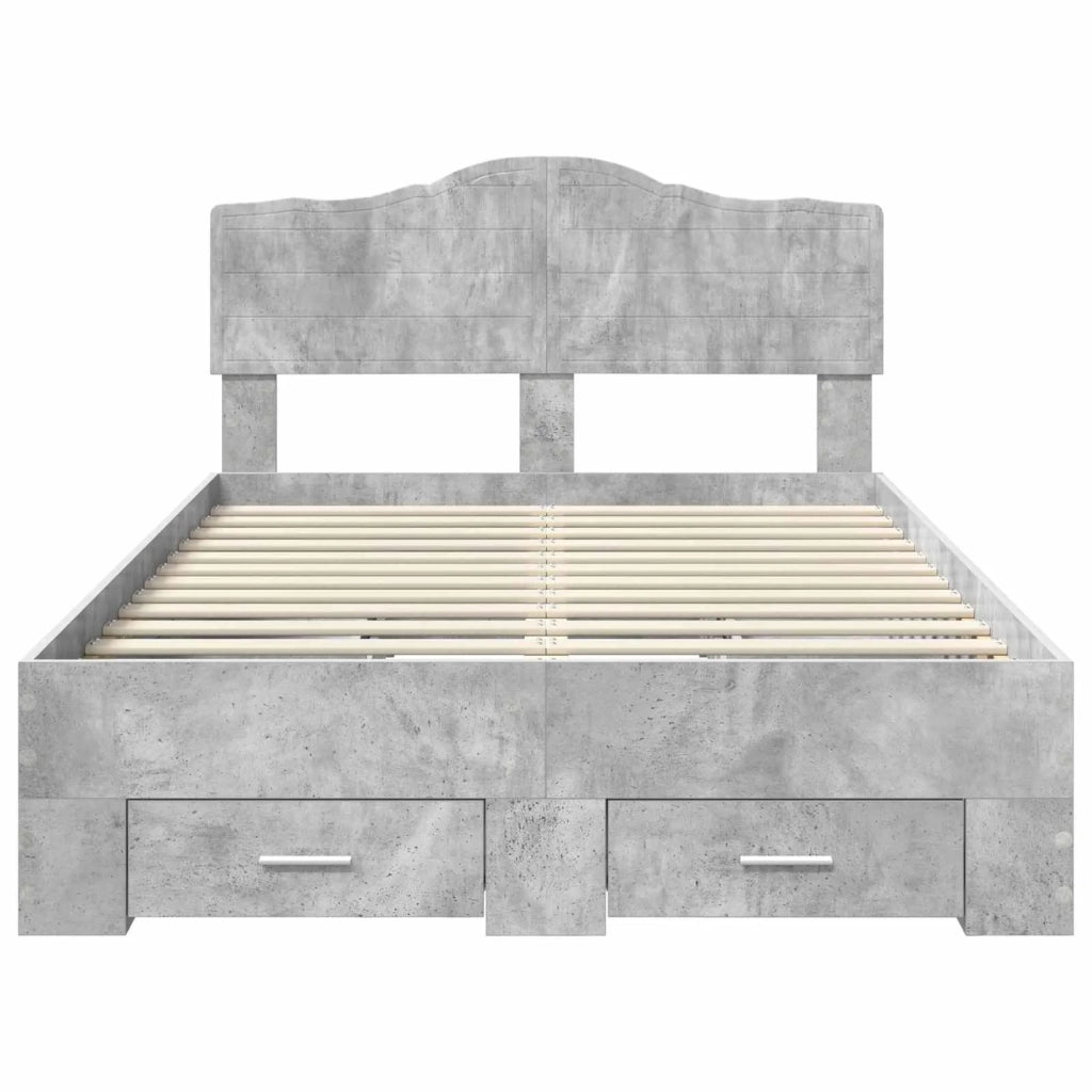 Struttura del letto con testiera Grigio cemento 120 x 200 cm
