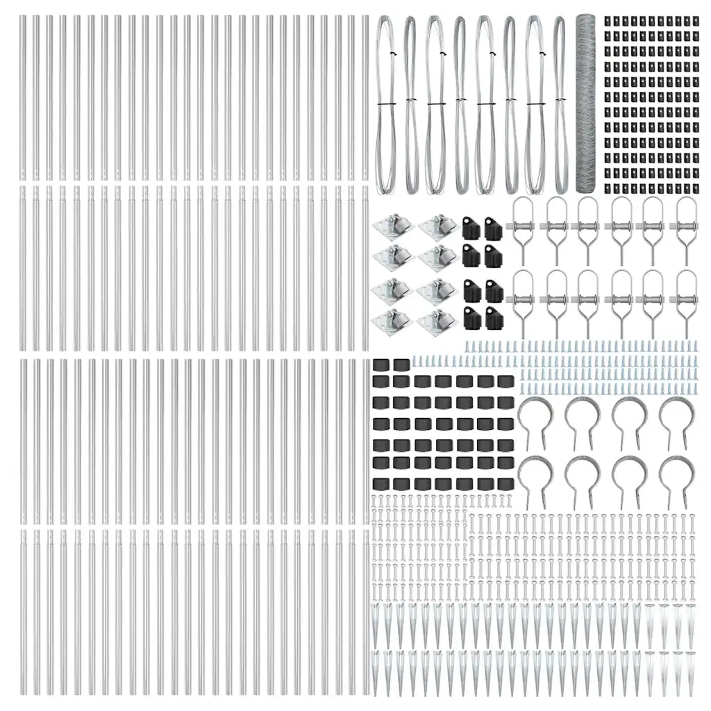 Palo della recinzione Argento 100 x 1,2 m (rete 50 mm) Acciaio